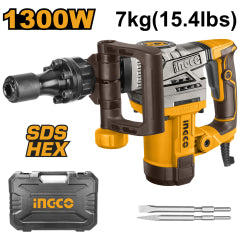 MARTILLO INGCO DEMOLEDOR 1300 WATTS PESO 7 KG #PDB130018 (C)