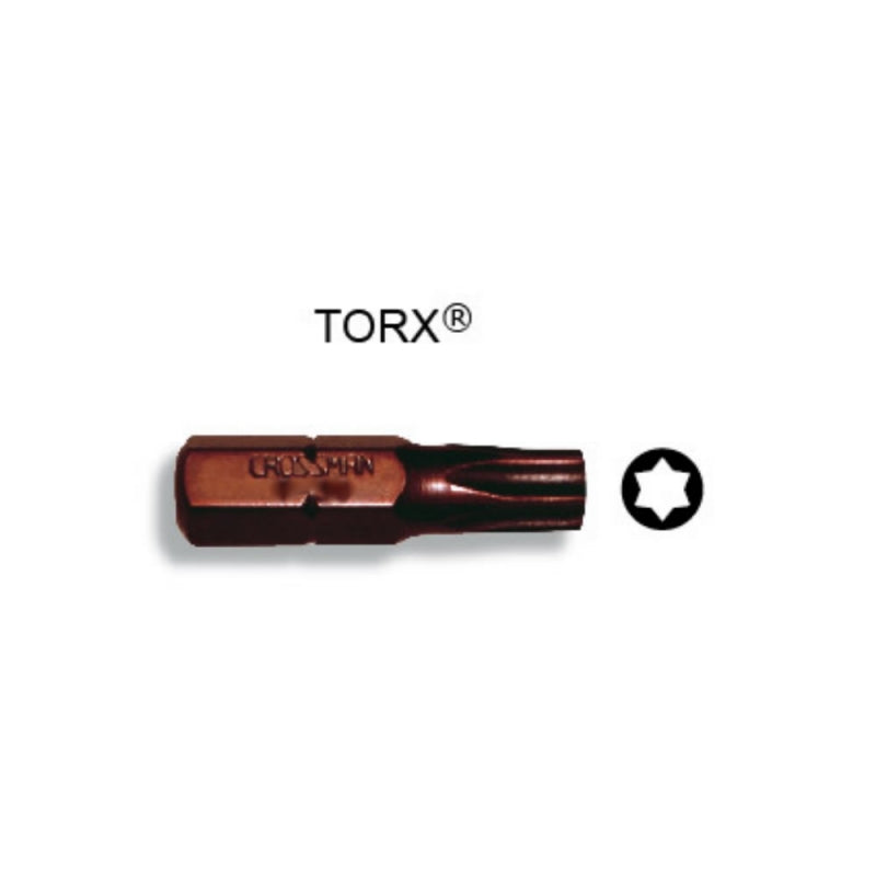 PUNTA CROSSMAN MAGNET. TORX T-20 1/4" X 25MM # 44-308S (10 UNI.)