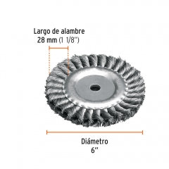 ESCOBILLA TRUPER CIRCULAR FINA 6" P/ESMERIL EJE 5/8" #CATR-6F (11598)