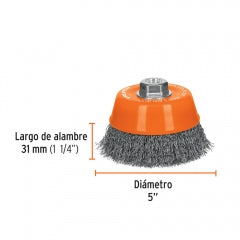ESCOBILLA TRUPER DE COPA DIAM 5" P/ESMERIL FINA 14MM #CO-512M (11538)