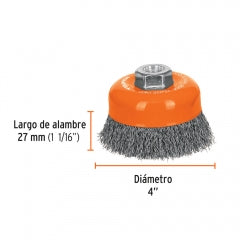 ESCOBILLA TRUPER DE COPA DIAM 4" P/ESMERIL FINA 14 MM #CO-510M (11532)