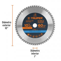 SIERRA CIRCULAR TRUPER P/MADERA 10" X 60 DTS. #ST-1060E (18308)