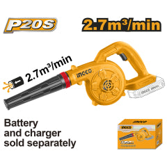 SOPLADOR INGCO INALAMB.20V S/BATERIA Y S/CARGADOR #CABLI20028