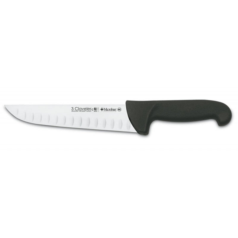 CUCHILLO TRES CLAVELES # 8074 ALVE- PROFLEX 20CMS MGO.NEGRO CARNICERO(OF)