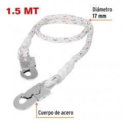 CUERDA DE SEGURIDAD TRUPER 1,5 MT. 2 GANCHOS #CAB-5489-15 (14435)