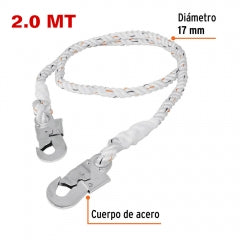 CUERDA DE SEGURIDAD TRUPER 2,O MT. 2 GANCHOS # CAB-5489-20 (14436)