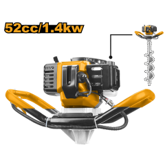 AHOYADORA INGCO A GASOLINA/ACEITE 52CC CON 1 BARRENO #GEA55221-1