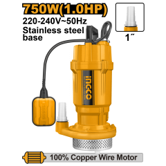 BOMBA SUMERGIBLE INGCO METALICA 750 WATTS - 1,0 HP #SPC7508