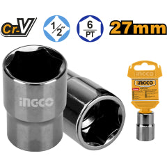 LLAVE DADO INGCO 6 PTA 1/2 DR 27 MM # HHAST12271