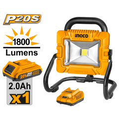 LAMPARA INGCO LED 20V - 20W C/BAT.C/CARGADOR # CWLI20258