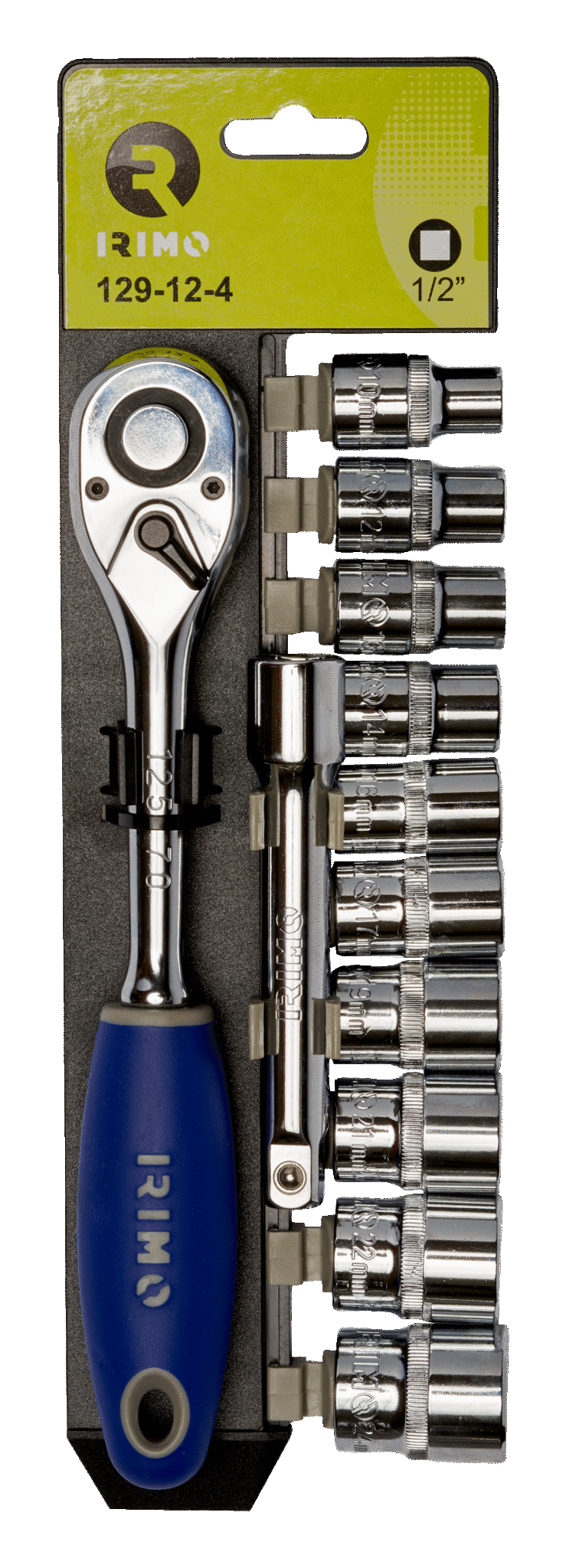 Set dados hexagonales 1/2" con chicharra 12 piezas Irimo