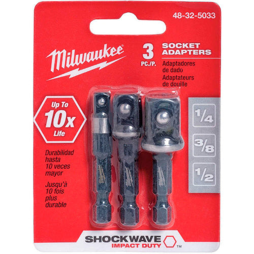 SET ADAPTADORES PARA DADO 1/4-3/8-1/2 MILWAUKEE 48-32-5033