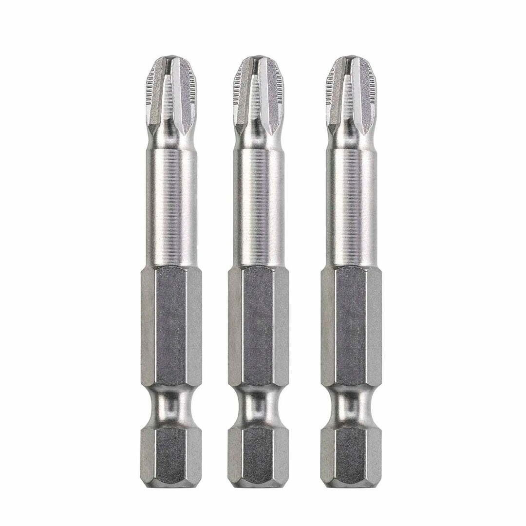 Broca larga 1/4" PH2 acero industrial pack 3 unidades KWB