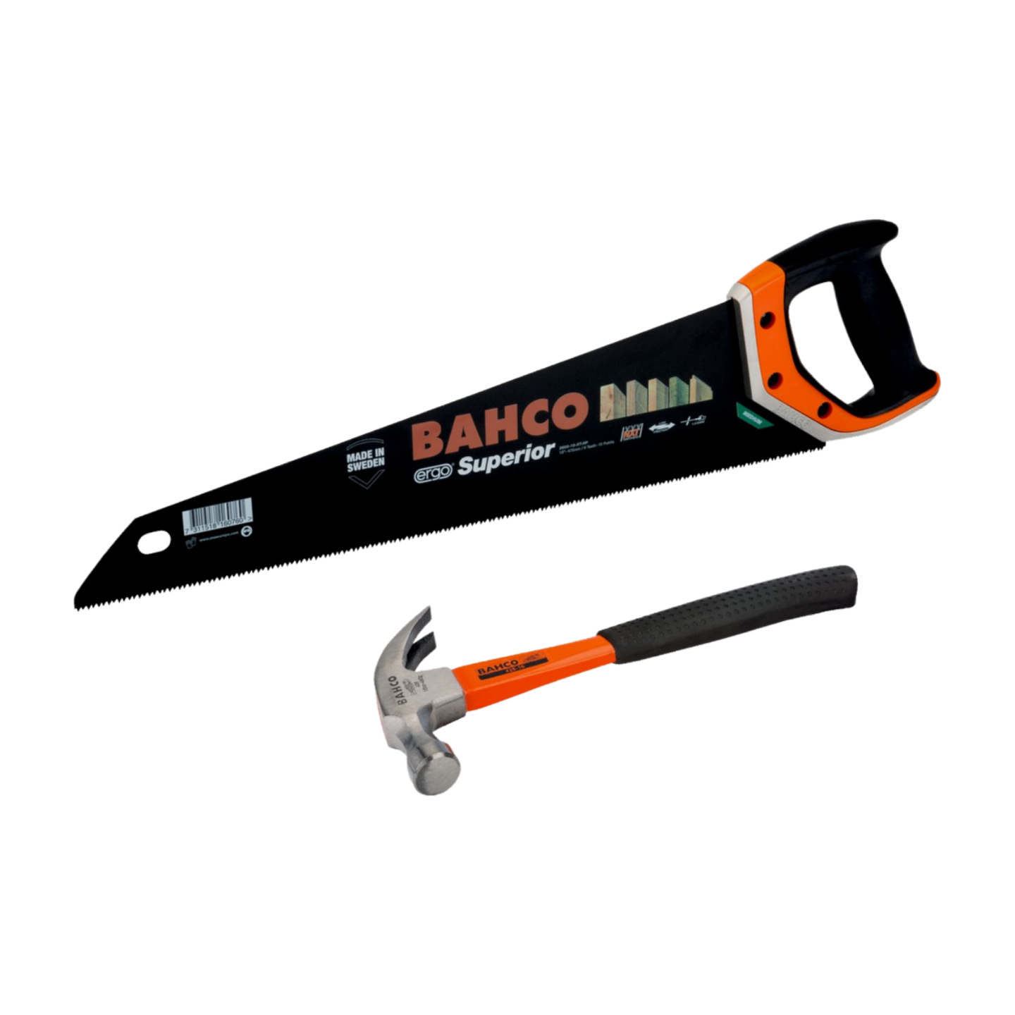 Pack Serrucho ERGO™ Superior™ 475mm/19" + Martillo de Uña 16oz/450g Bahco