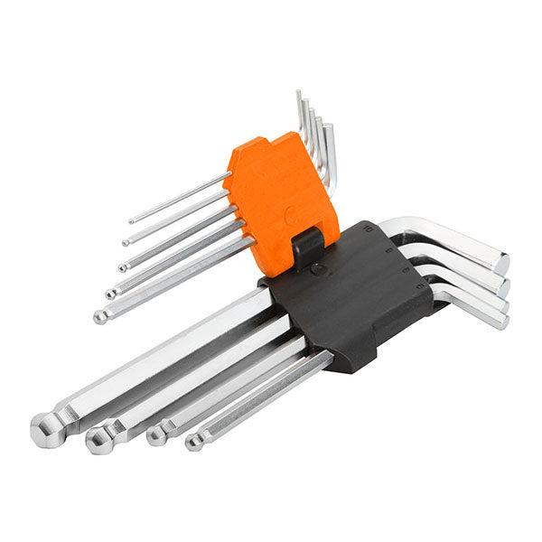 Set de llaves Allen brazo largo con punta de bola 9 piezas Wokin