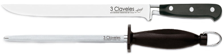 CUCHILLO TRES CLAVELES JAMONERO 25 CM Y ASTIL 20 CM # 1700(OF)