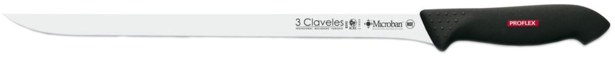 CUCHILLO TRES CLAVELES # 8290 INOX PROFLEX JAMONERO 30 CMS(OF)
