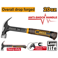 MARTILLO INGCO CARPINTERO MAGNET. C/MANGO ERGONOMICO 20 OZ./560GRS/ 355MM # HCH81020L