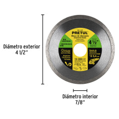 DISCO CORTAR PRETUL (TRUPER) DIAMANTADO CONTINUO # DID-145P 4.1/2" (21009)
