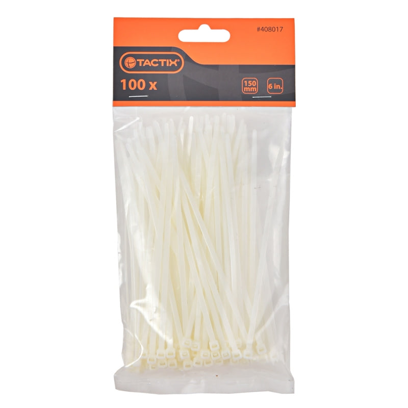 AMARRA PLASTICA TACTIX # 408017 BLANCA BOLSA 100 PZAS.LARGO 150MM