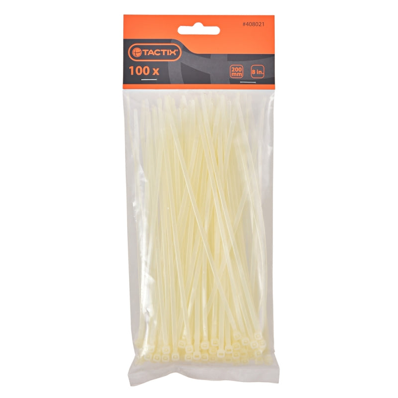 AMARRA PLASTICA TACTIX # 408021 BLANCA BOLSA 100 PZAS.LARGO 200MM