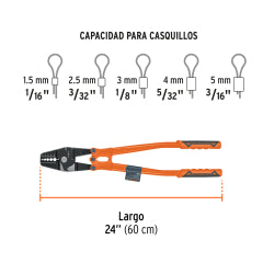TENAZA PARA CASQUILLOS DE ALUMINIO TRUPER 24" - #SUCA-24 (102487)