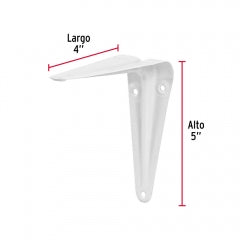 ESCUADRA ESTANTE TRUPER BLANCA #ME-5B 4" X 5" (CAJA DE 12 PZAS.) (44000)