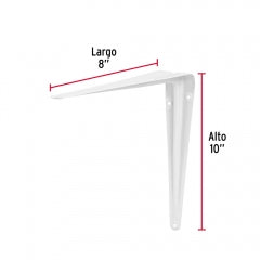 ESCUADRA ESTANTE TRUPER BLANCA #ME-10B 8" X 10" (CAJA DE 12 PZAS.) (44009)