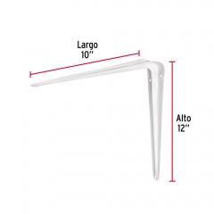 ESCUADRA ESTANTE TRUPER BLANCA #ME-12B 10" X 12" (CAJA DE 12 PZAS.) (44012)