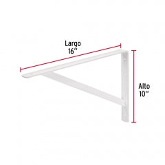ESCUADRA ESTANTE TRUPER REFORZADA BLANCA #MER-16B 10" X 16" (44671)