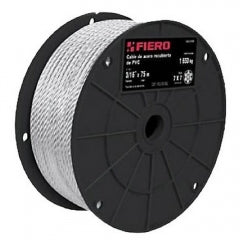 CABLE DE ACERO TRUPER 1/4" CUBIERTO PVC ROLLO 75 M # CAB-1/4RX (44218)