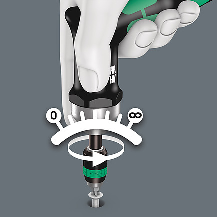 Destornillador de torque dinamométrico 1/4" pistola 4,0-8,8Nm 7400 Kraftform Wera