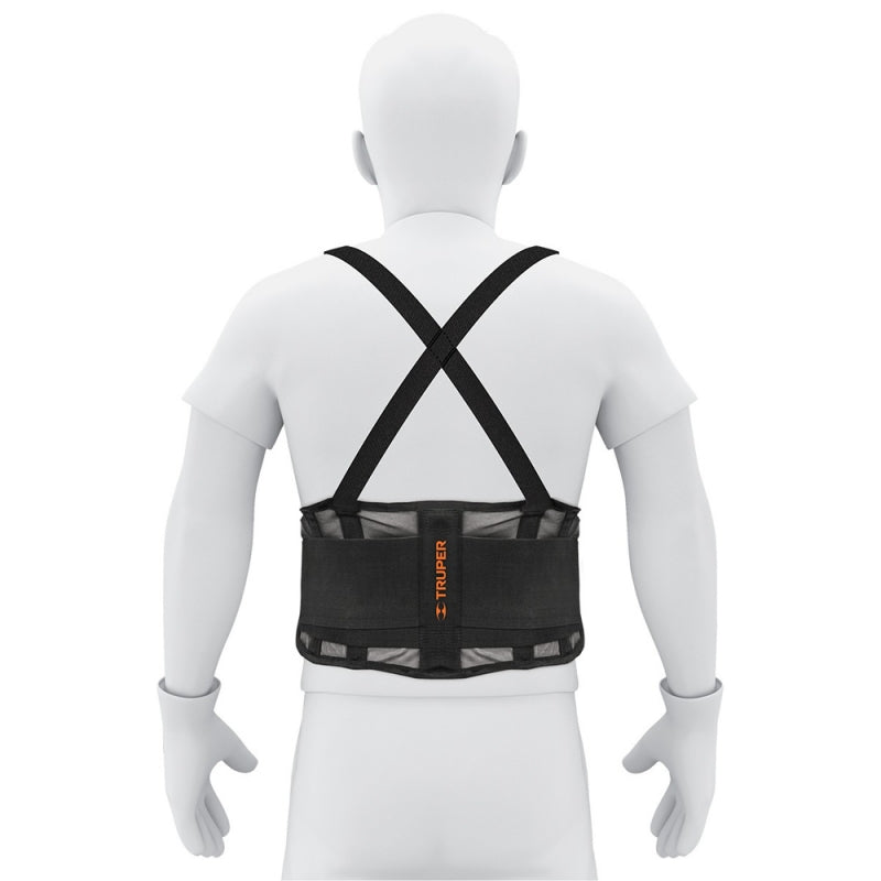 FAJA LUMBAR TRUPER AJUSTABLE DE MALLA XL # FAJA-XLV (11967)