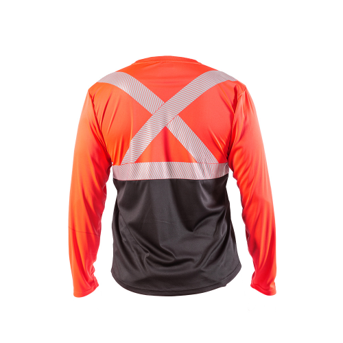POLERA REFLECTIVA HW ROJO FLUOR MANGA LARGA XL