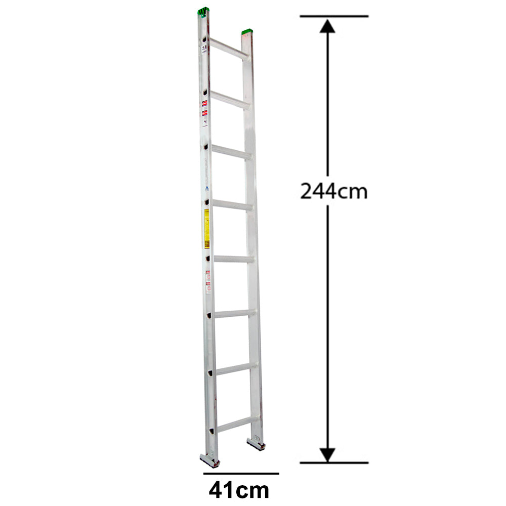 ESCALERA ALUMINIO RECTA SIMPLE 2.44 MTS. 8 PELDA OS