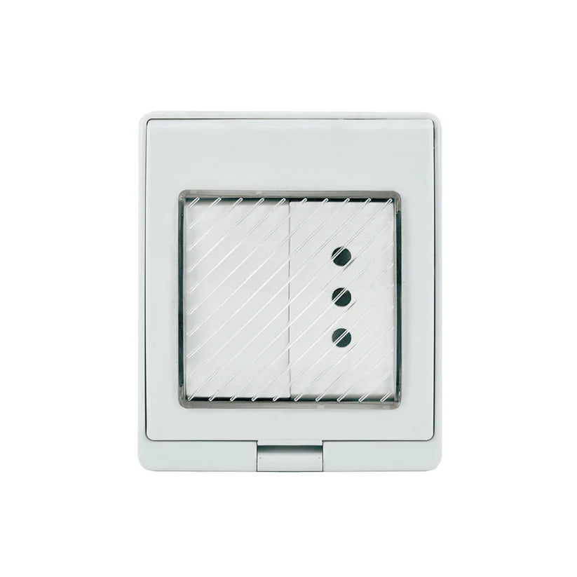 Hydrobox con interruptor (9/12) más toma corriente 10A 250V, blanco