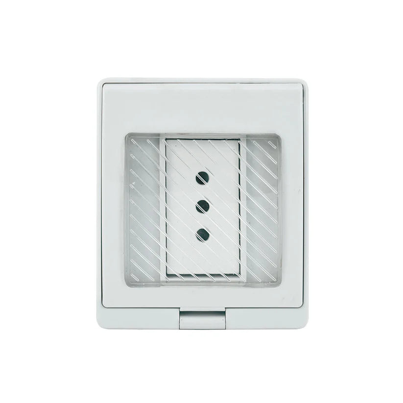 Hydrobox con toma corriente simple 10A 250V, blanco