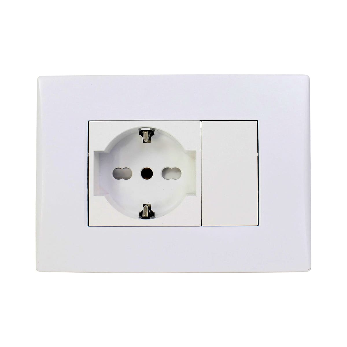 Toma corriente SCHUKO 10/16A 250V blanco armado
