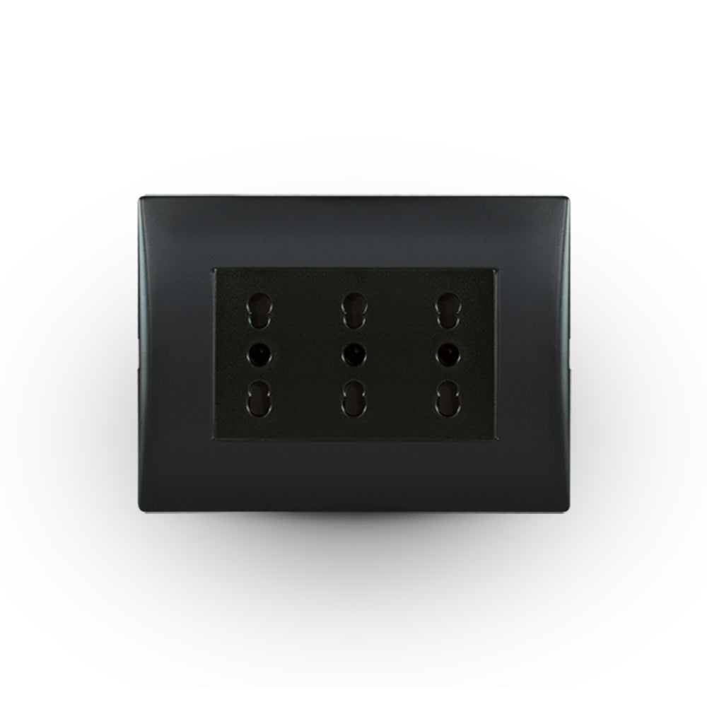 Toma corriente andes TRIPLEX 10/16A 250V BLACK armado