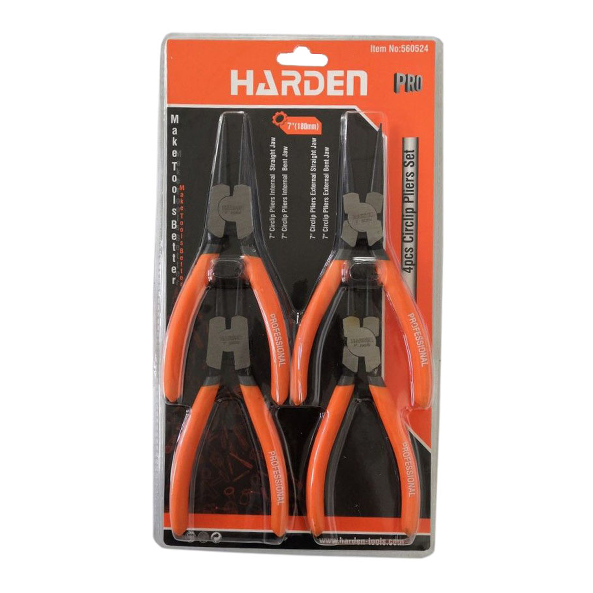 Set Alicates para seguros 7" 4 piezas Harden