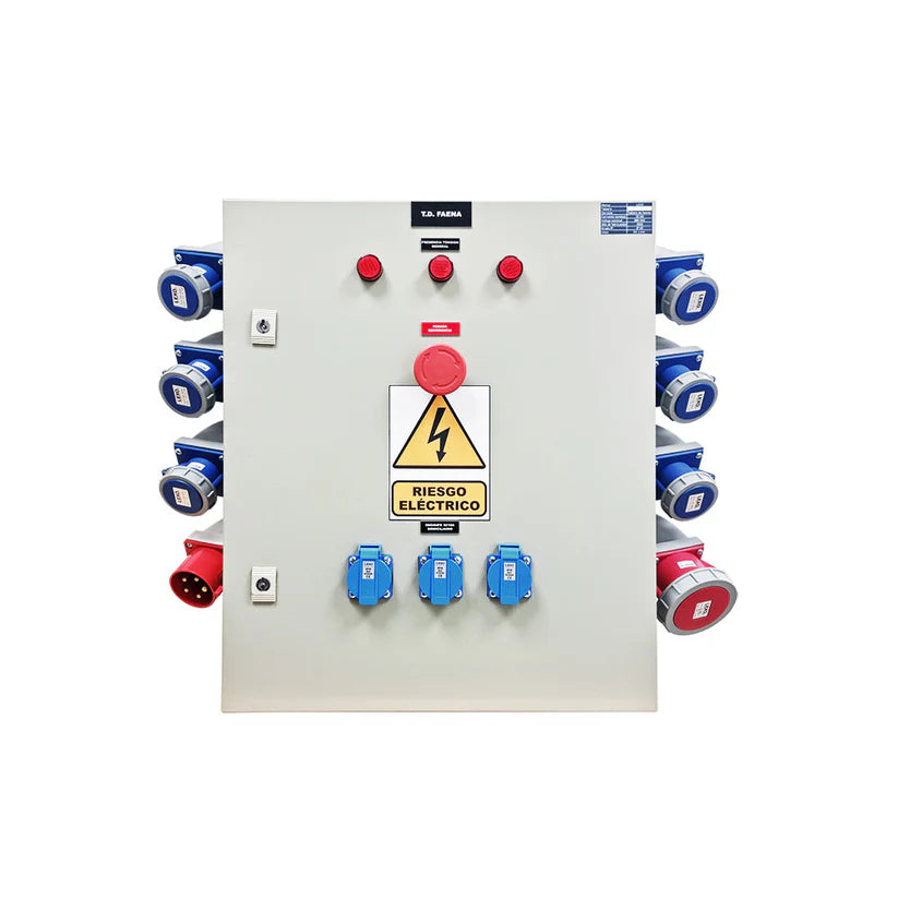 Tablero industrial metálico con parada de emergencia 380/ 220V-32A