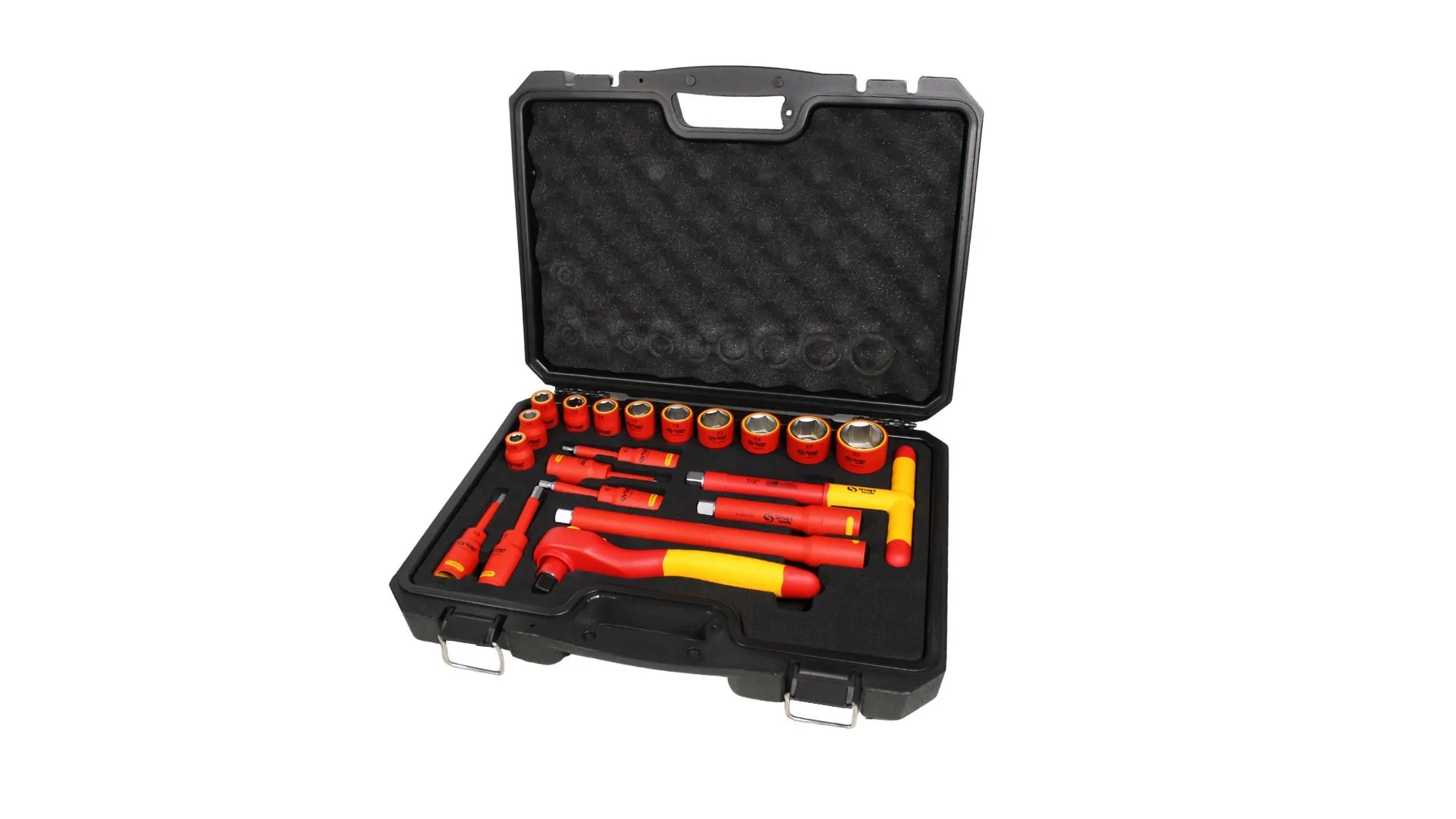 JUEGO DE DADOS DE 1/2 DE 20 PIEZAS DE 10-32MM CON DADOS ALLEN EN CAJA PLASTICA VDE 1000V(100006)