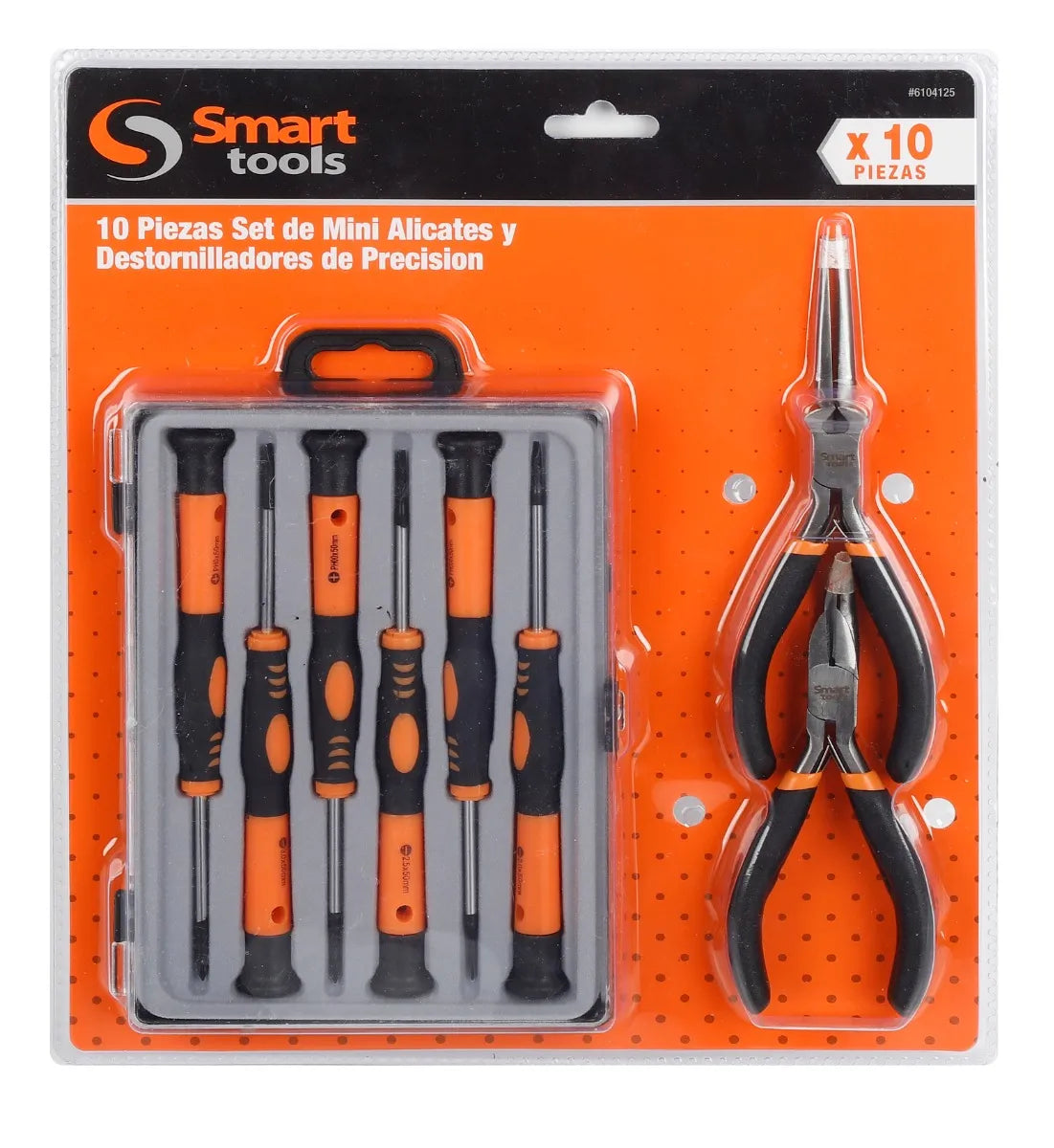 Jgo. alicates y destornill. electricista 10 pzs. (6104125) - SMARTTOOLS