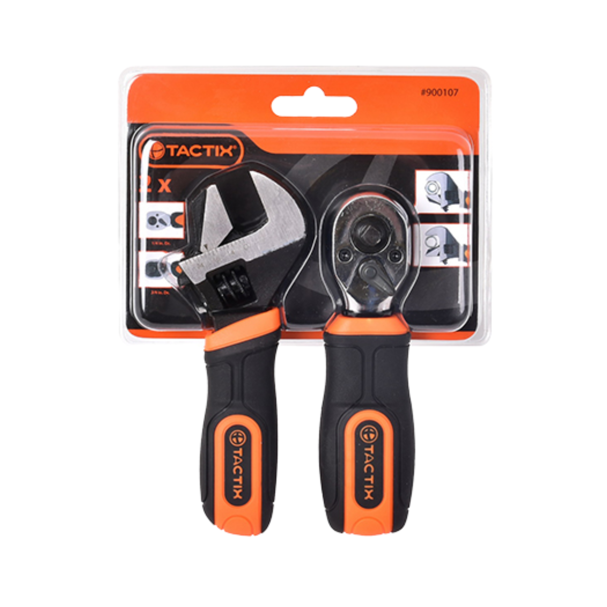 LLAVE FRANCESA Y CHICHARRA # 900107 JGO 2 PIEZAS - TACTIX