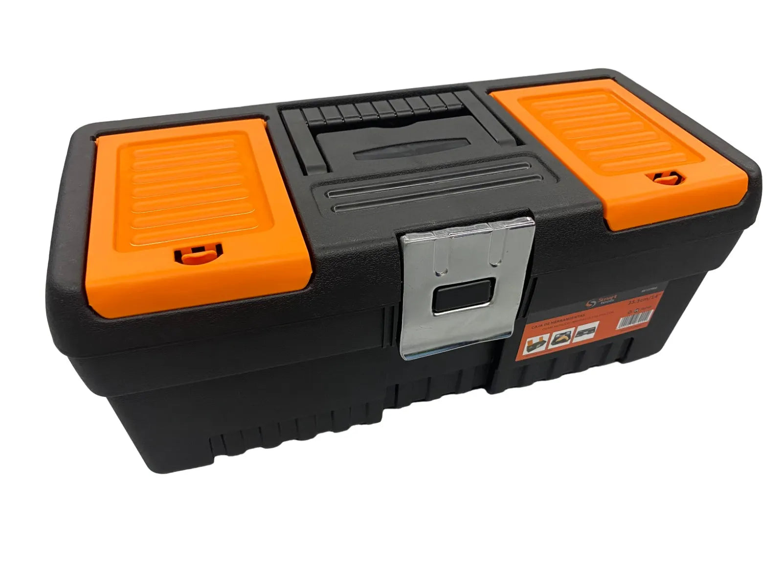 Caja herr. plastica c/metal 14" medidas 35,5 x 16,5 x 14,5 cm (g-t614) - SMARTTOOLS