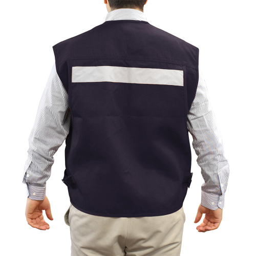 CHALECO GEOLOGO POPLIN ALASKA C/CINTA AZUL XXL
