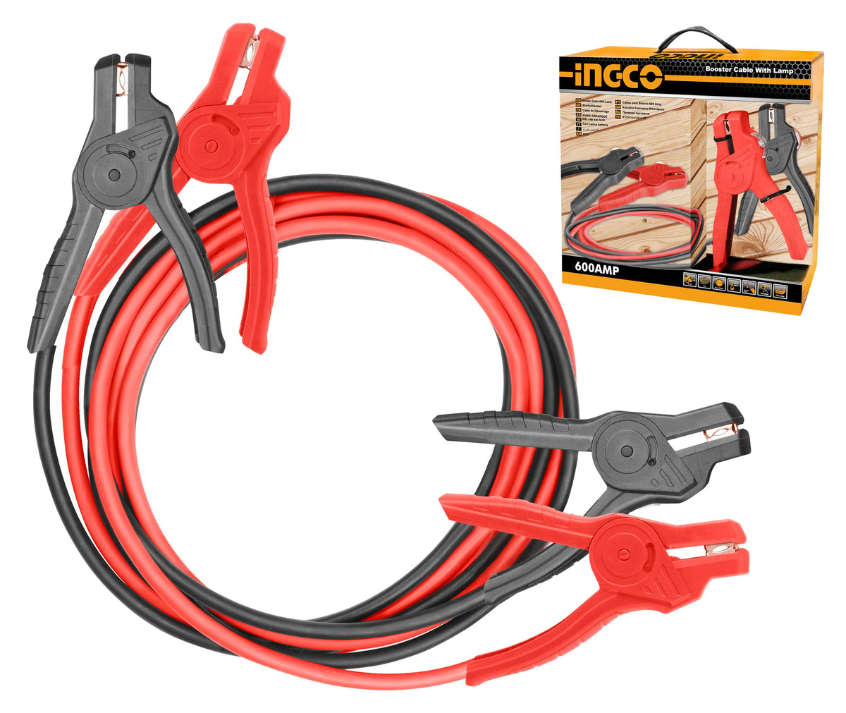 JUEGO CABLES PUENTE BATERIAS INGCO 600 AMP.- 3,0 MTS # HBTCP6008