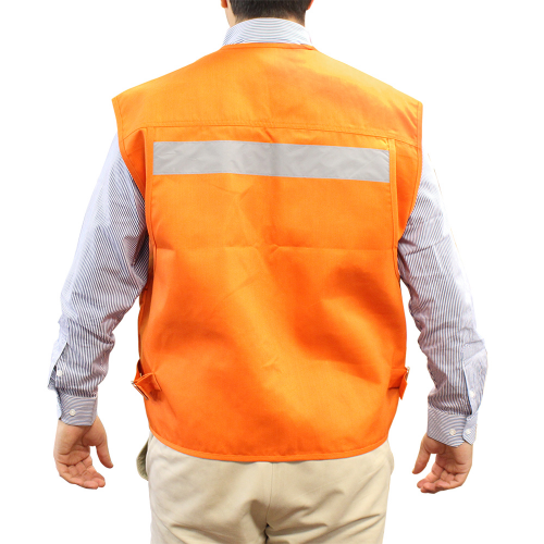 CHALECO GEOLOGO GABARDINA ALASKA C/CINTA NARANJO XL