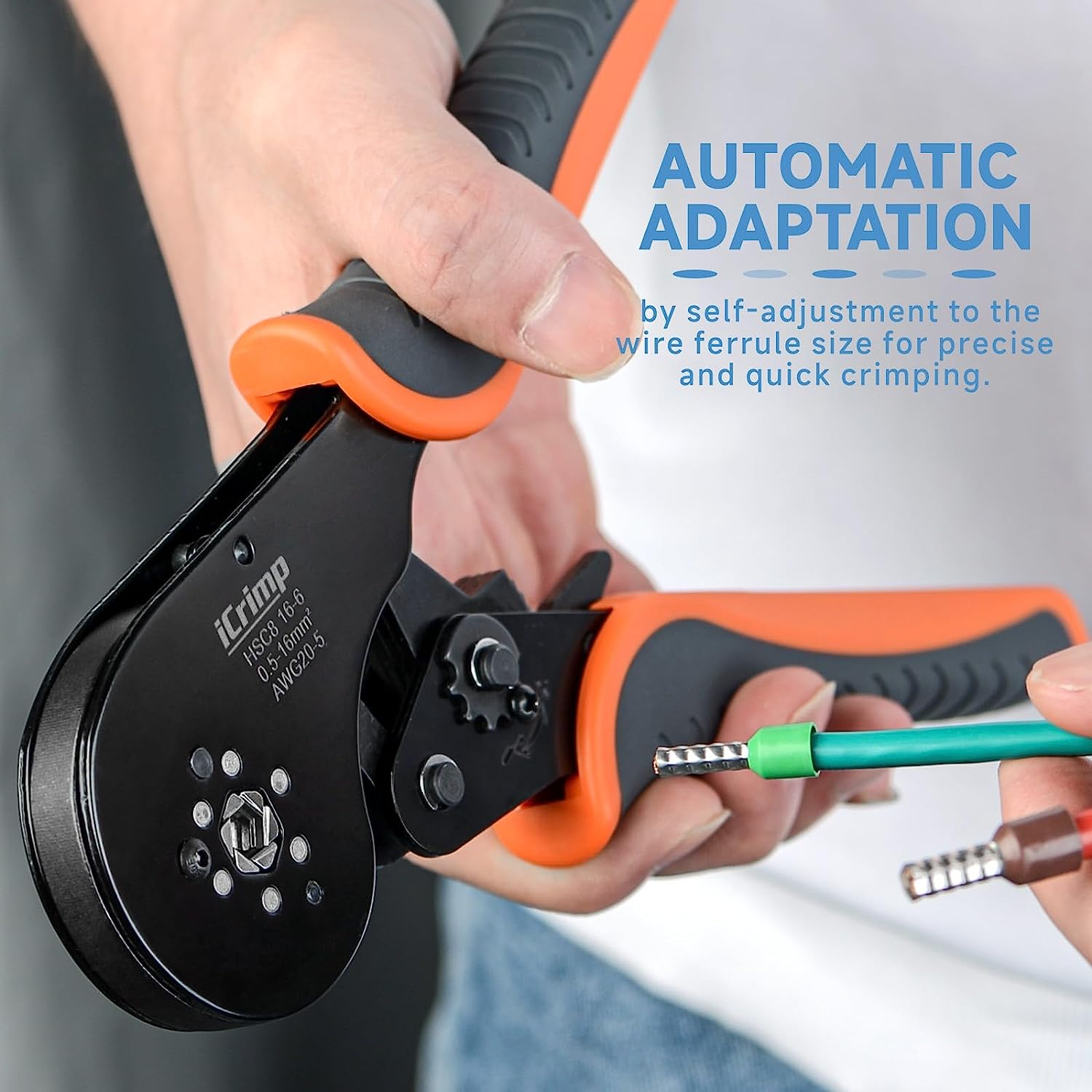 Ferrulera profesional crimpeadora hexagonal de trinquete Icrim