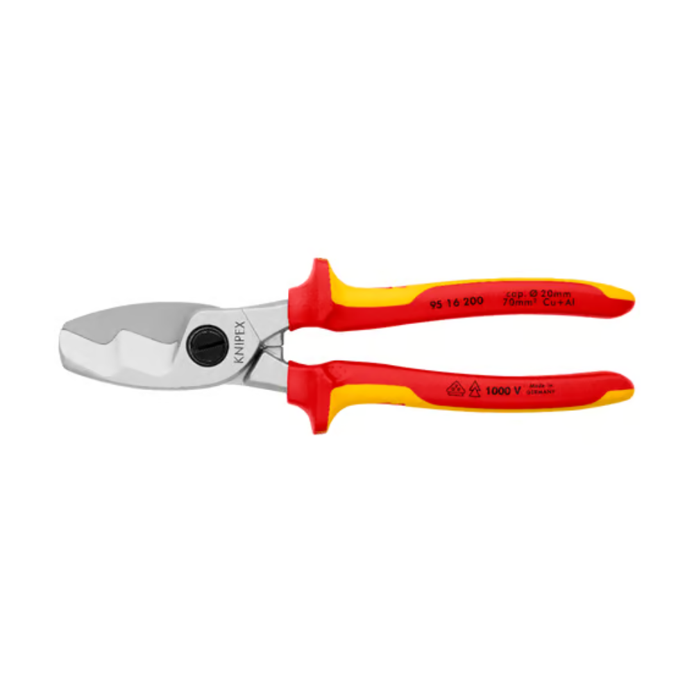 Tijeras cortacables doble filo aislada VDE 1000V 8" Knipex